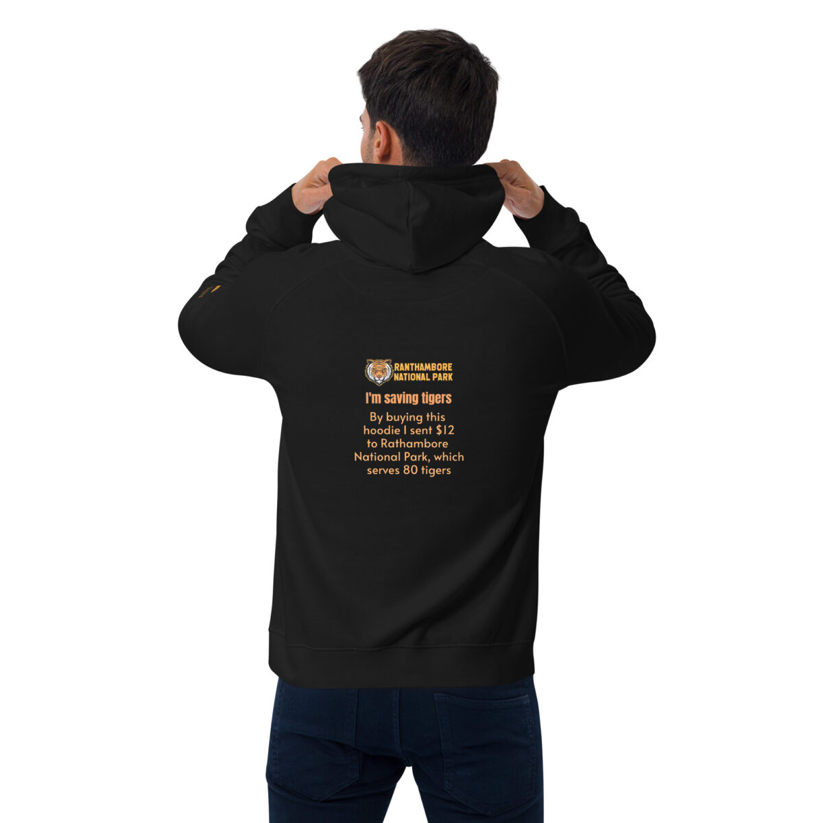 Unisex eco raglan hoodie, bengal tiger - Image 23