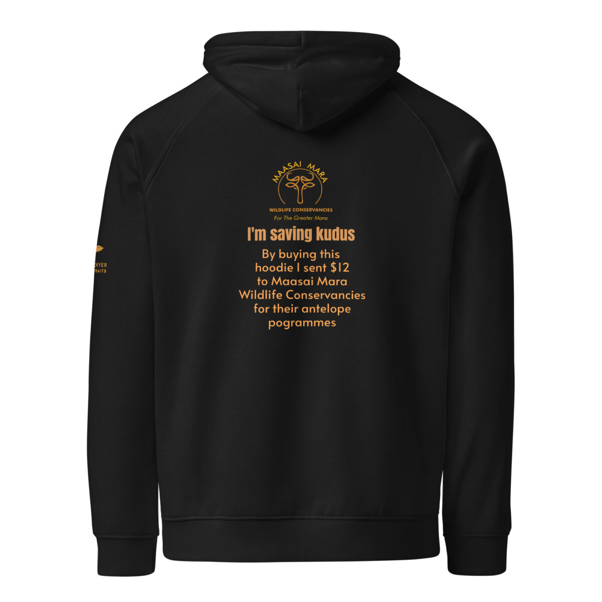 Unisex eco raglan hoodie, Save the Kudu - Image 2