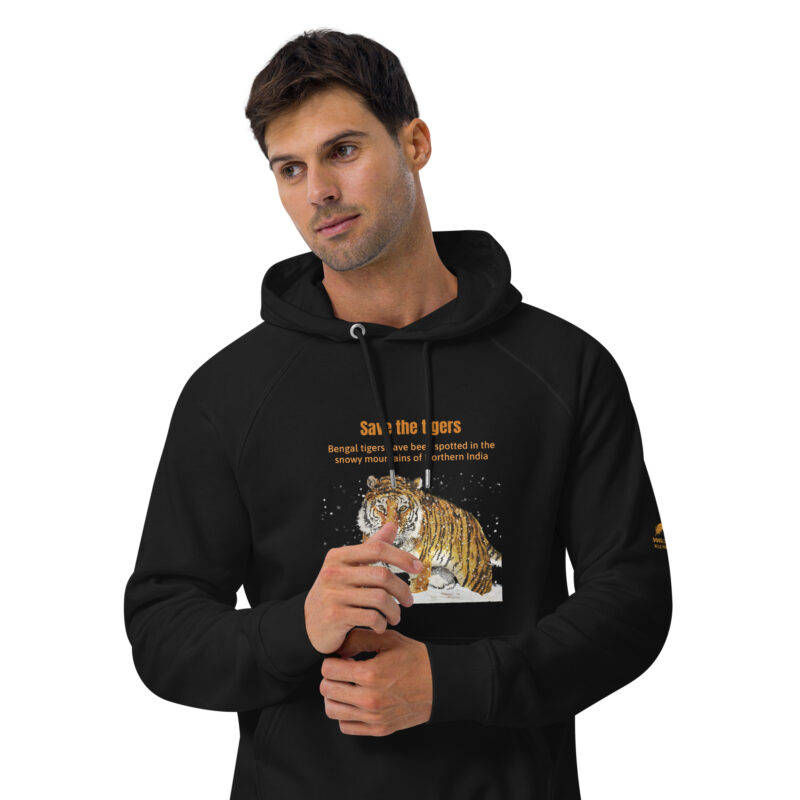 Unisex eco raglan hoodie, bengal tiger - Image 22