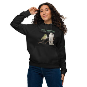 Unisex eco raglan hoodie, Save New Zealand's birds