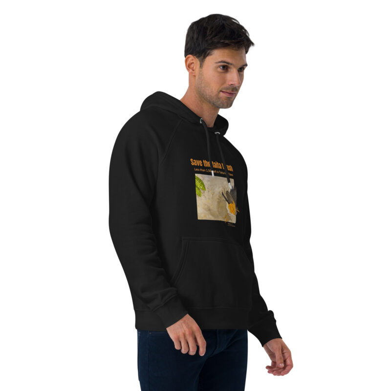 Unisex eco raglan hoodie, Save the Taita thrush - Image 9