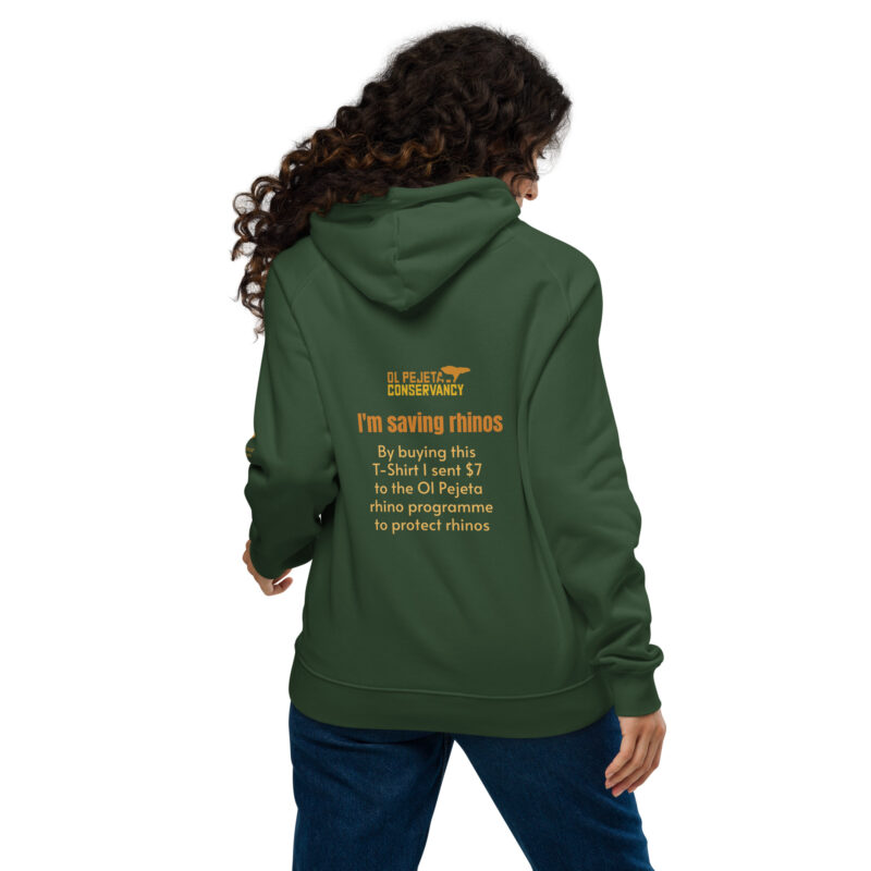 Unisex eco raglan hoodie, Save the rhinos - Image 12