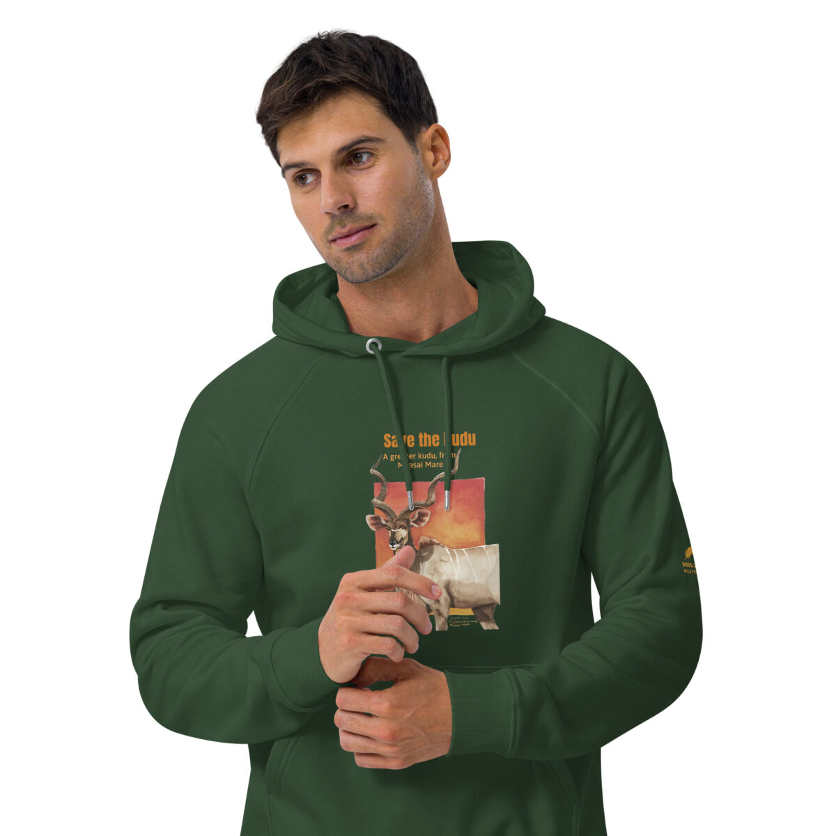 Unisex eco raglan hoodie, Save the Kudu - Image 45
