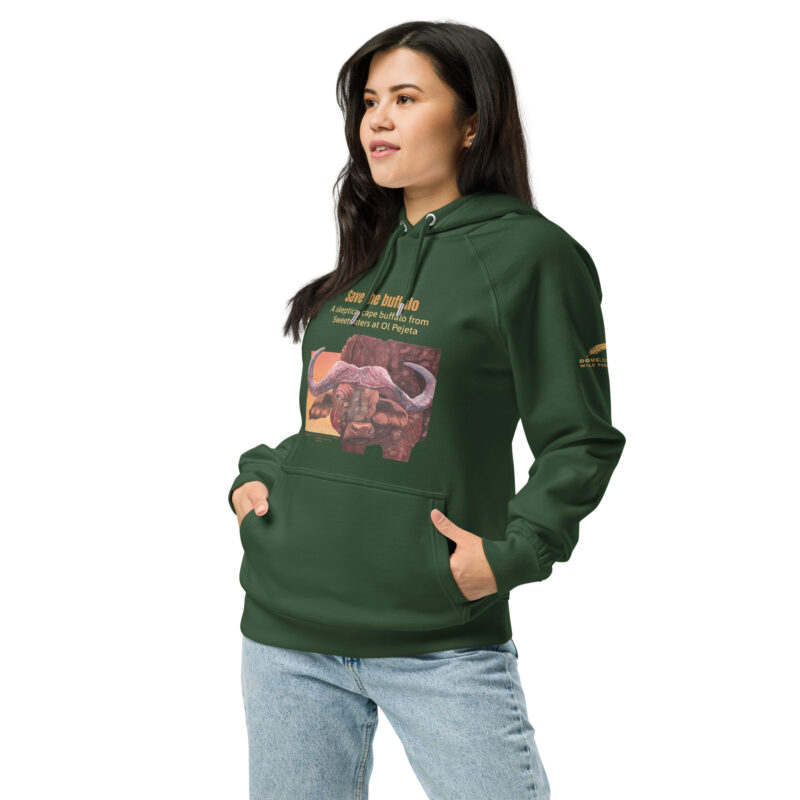 Unisex eco raglan hoodie, Save the buffalo - Image 11