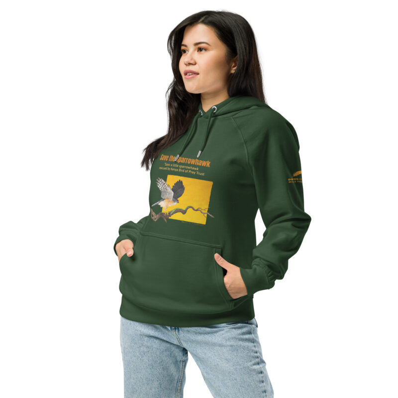 Unisex eco raglan hoodie, save the sparrowhawk - Image 11