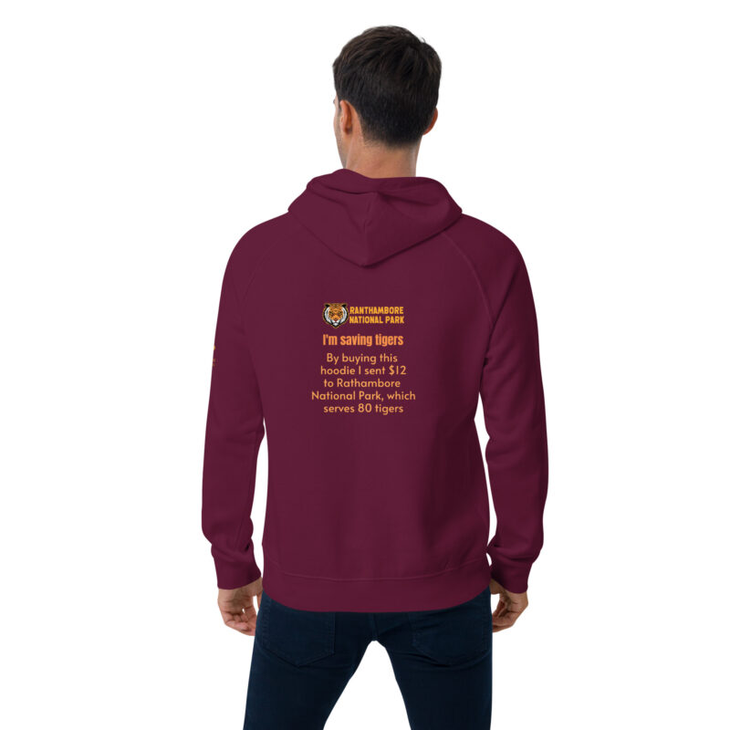 Unisex eco raglan hoodie, bengal tiger - Image 33