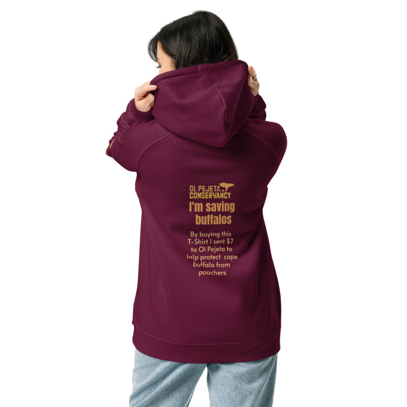 Unisex eco raglan hoodie, Save the buffalo - Image 6