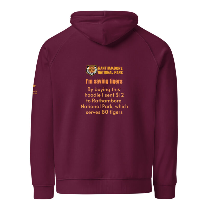 Unisex eco raglan hoodie, bengal tiger - Image 6