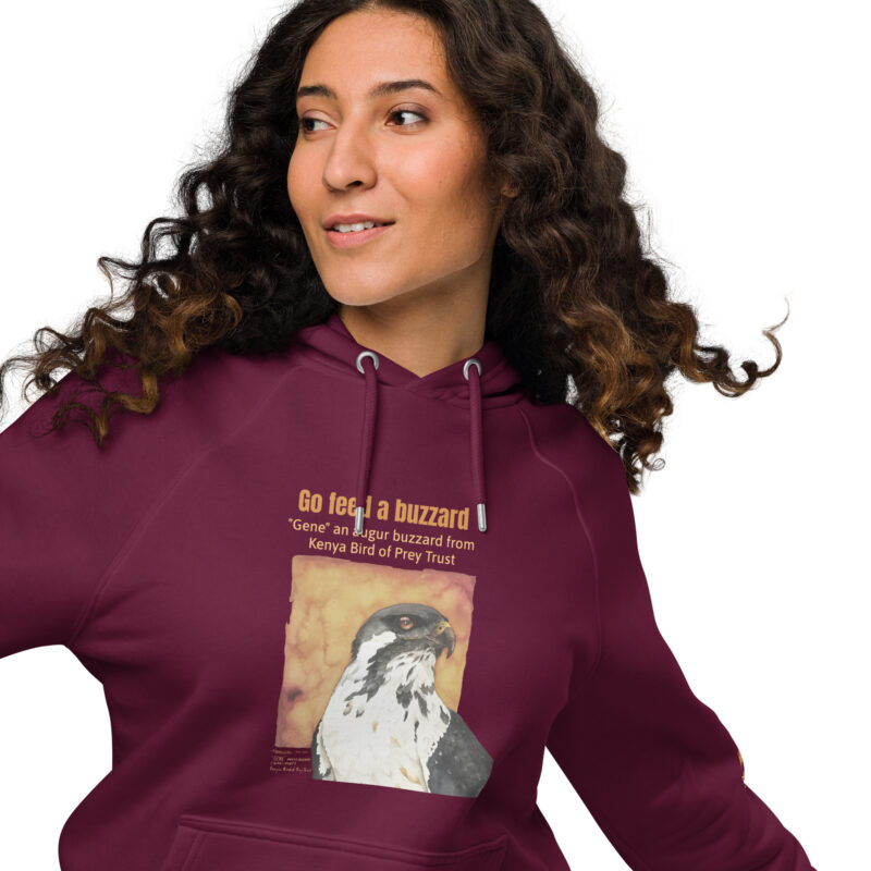 Unisex eco raglan hoodie, Go feed a buzzard - Image 6