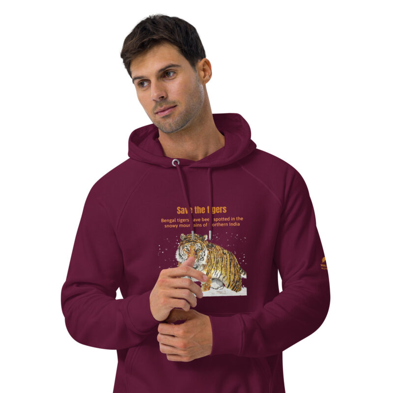 Unisex eco raglan hoodie, bengal tiger - Image 31