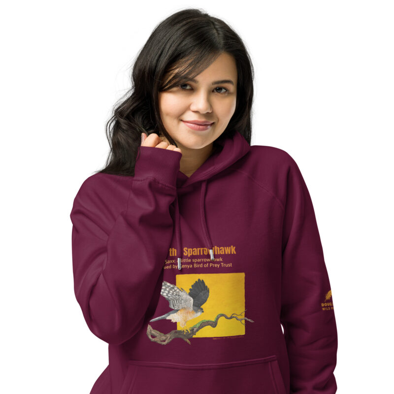 Unisex eco raglan hoodie, save the sparrowhawk - Image 4