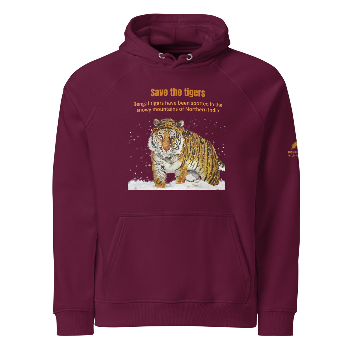 Unisex eco raglan hoodie, bengal tiger - Image 9