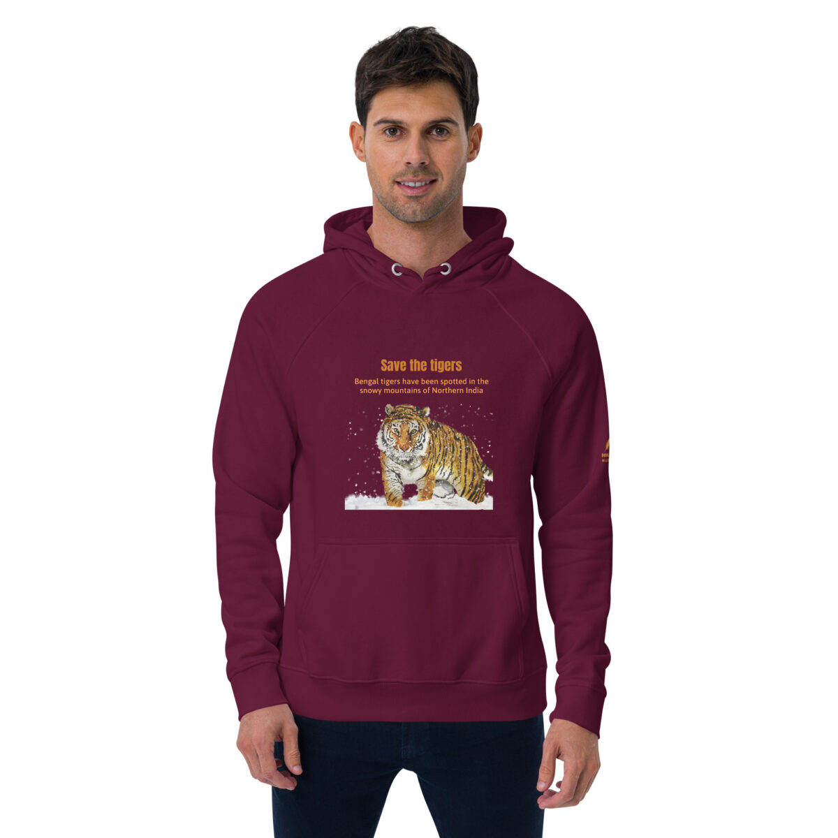 Unisex eco raglan hoodie, bengal tiger - Image 29