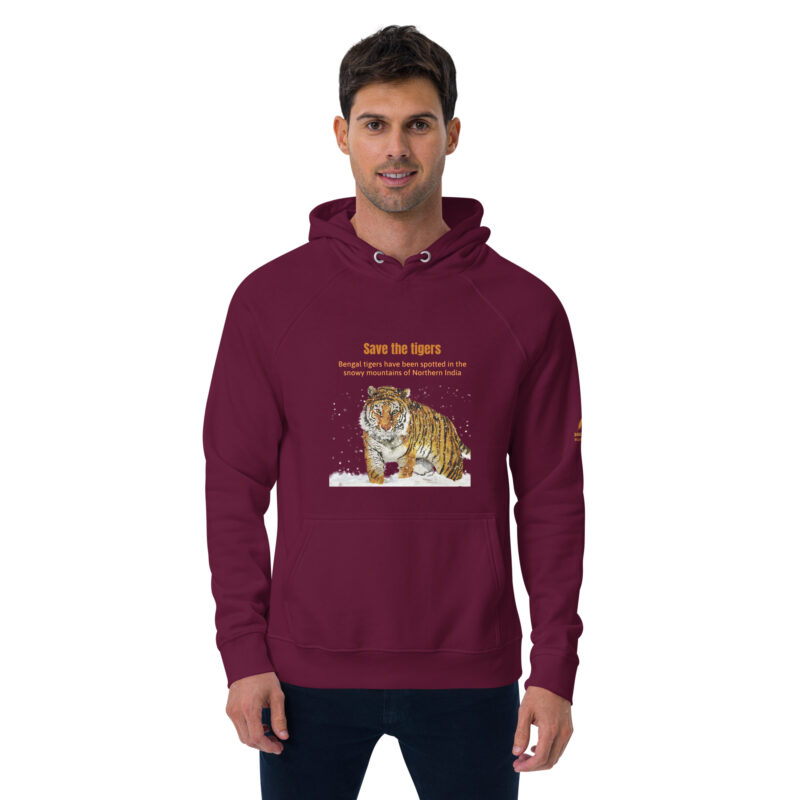 Unisex eco raglan hoodie, bengal tiger - Image 29