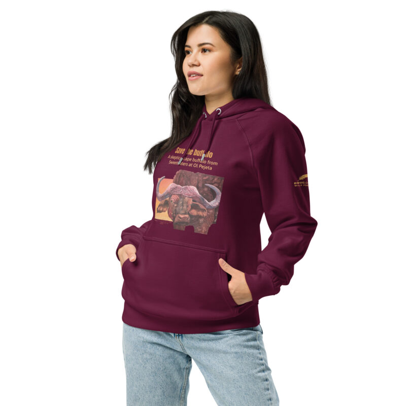 Unisex eco raglan hoodie, Save the buffalo - Image 5