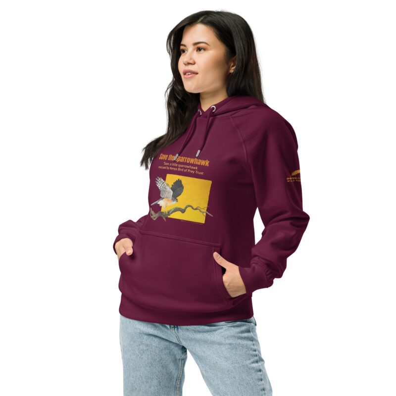 Unisex eco raglan hoodie, save the sparrowhawk - Image 5