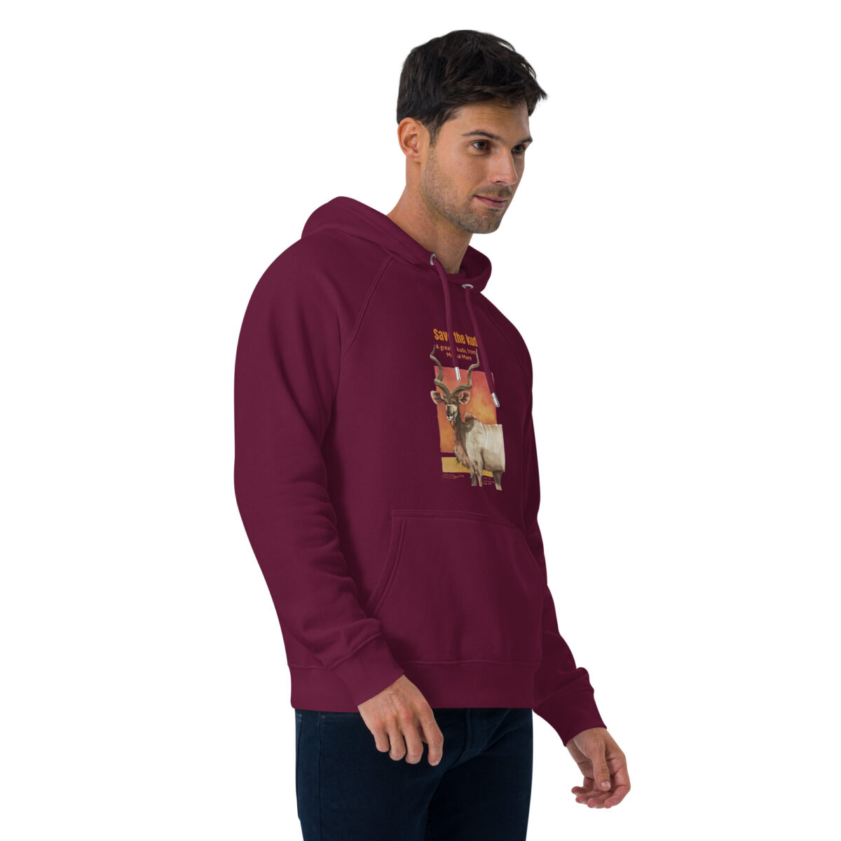 Unisex eco raglan hoodie, Save the Kudu - Image 33