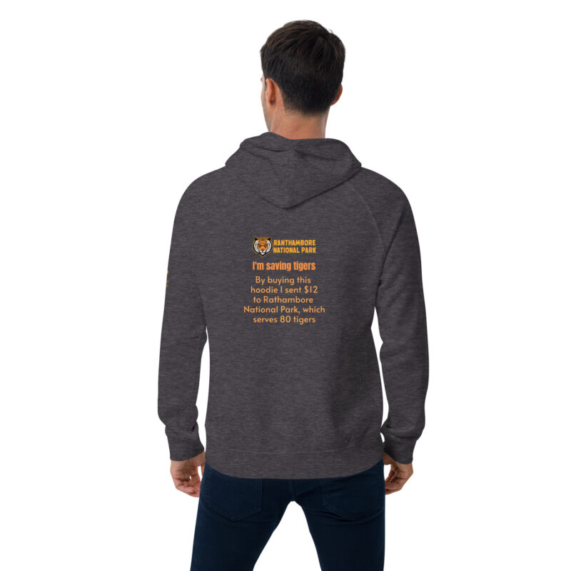 Unisex eco raglan hoodie, bengal tiger - Image 42