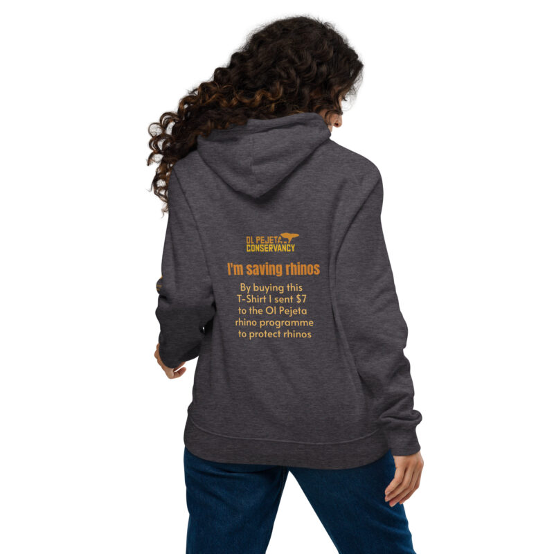Unisex eco raglan hoodie, Save the rhinos - Image 9