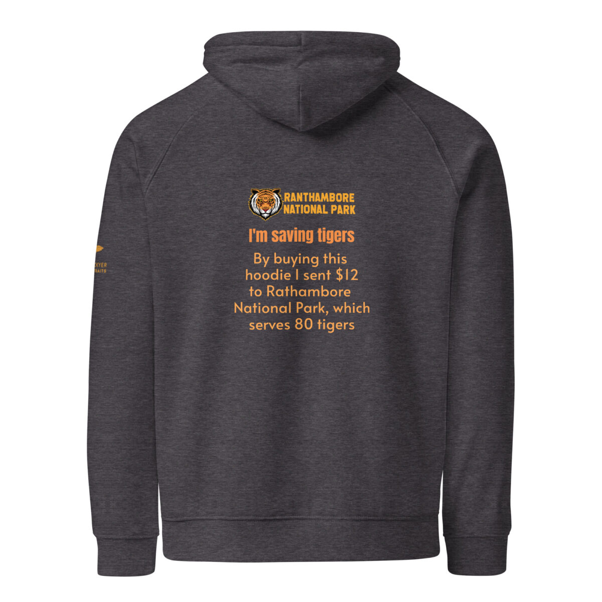 Unisex eco raglan hoodie, bengal tiger - Image 10