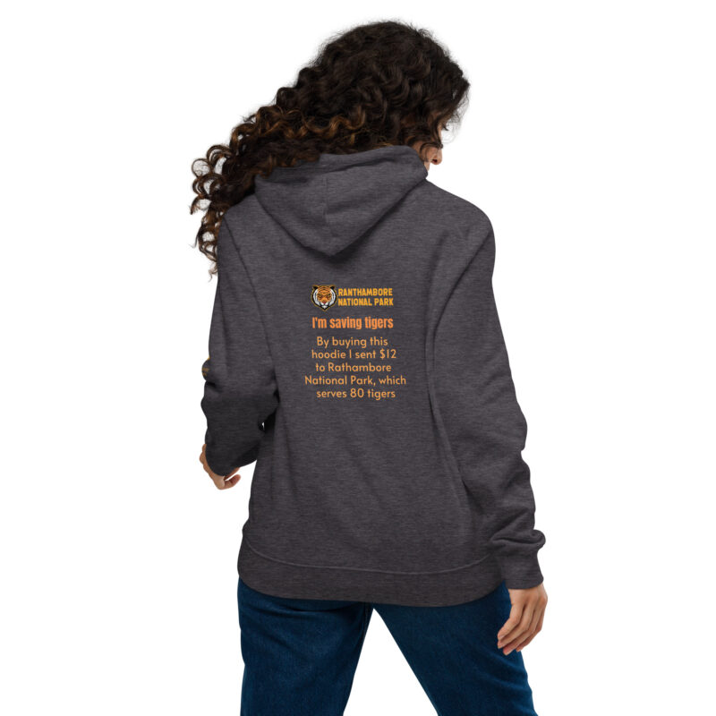 Unisex eco raglan hoodie, bengal tiger - Image 16