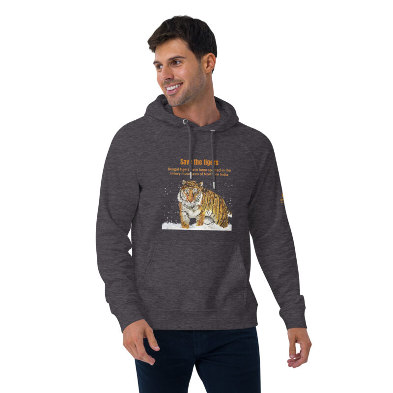 Unisex eco raglan hoodie, bengal tiger - Image 39