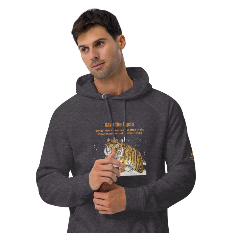 Unisex eco raglan hoodie, bengal tiger - Image 40