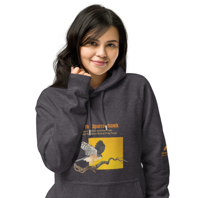 Unisex eco raglan hoodie, save the sparrowhawk - Image 7