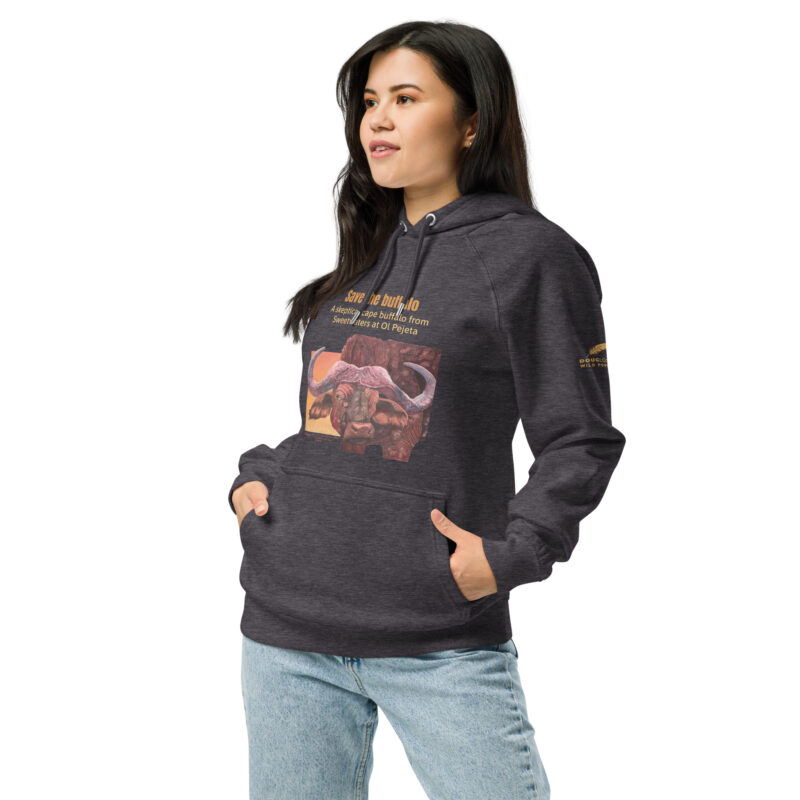 Unisex eco raglan hoodie, Save the buffalo - Image 8