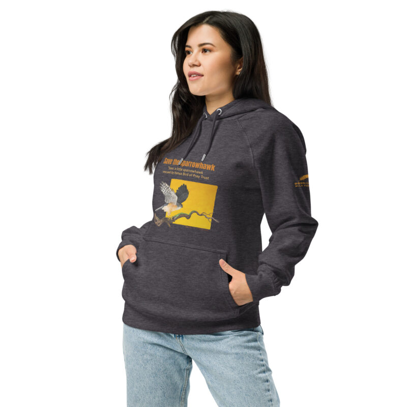 Unisex eco raglan hoodie, save the sparrowhawk - Image 8