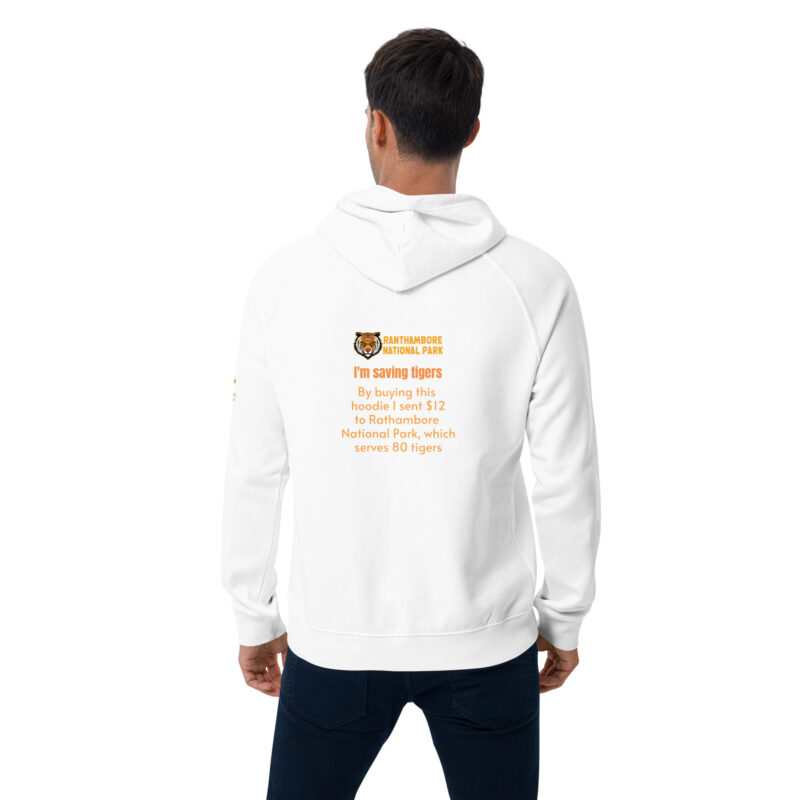 Unisex eco raglan hoodie, bengal tiger - Image 51