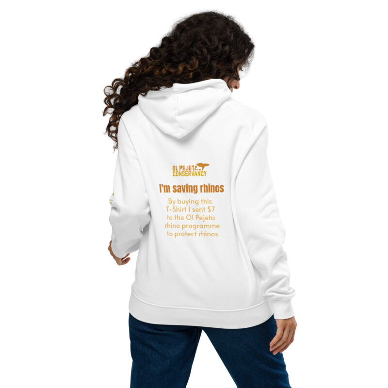 Unisex eco raglan hoodie, Save the rhinos - Image 15