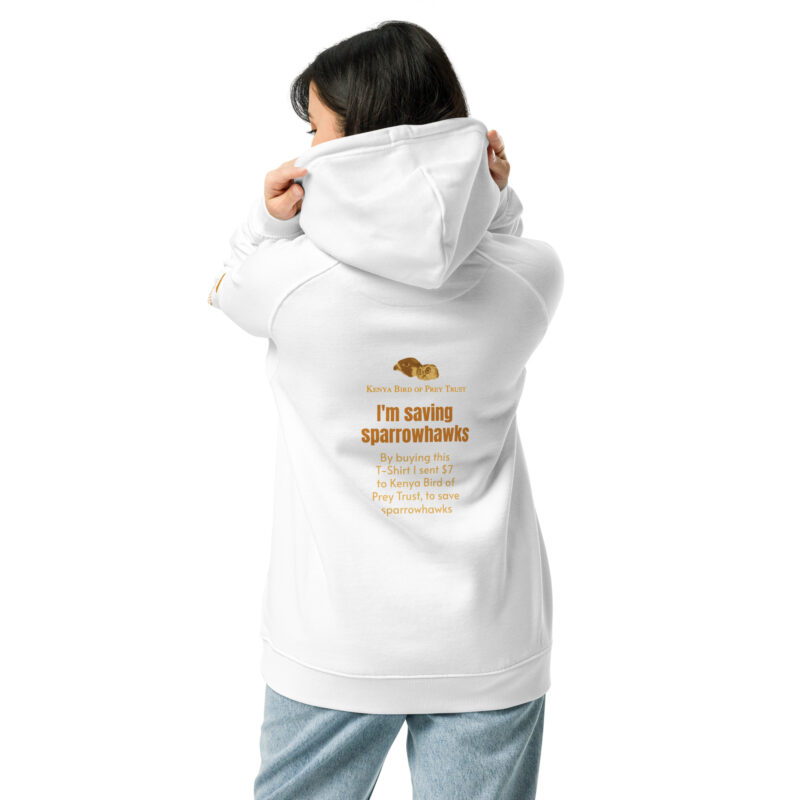 Unisex eco raglan hoodie, save the sparrowhawk - Image 15