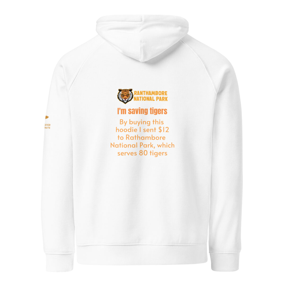 Unisex eco raglan hoodie, bengal tiger - Image 20