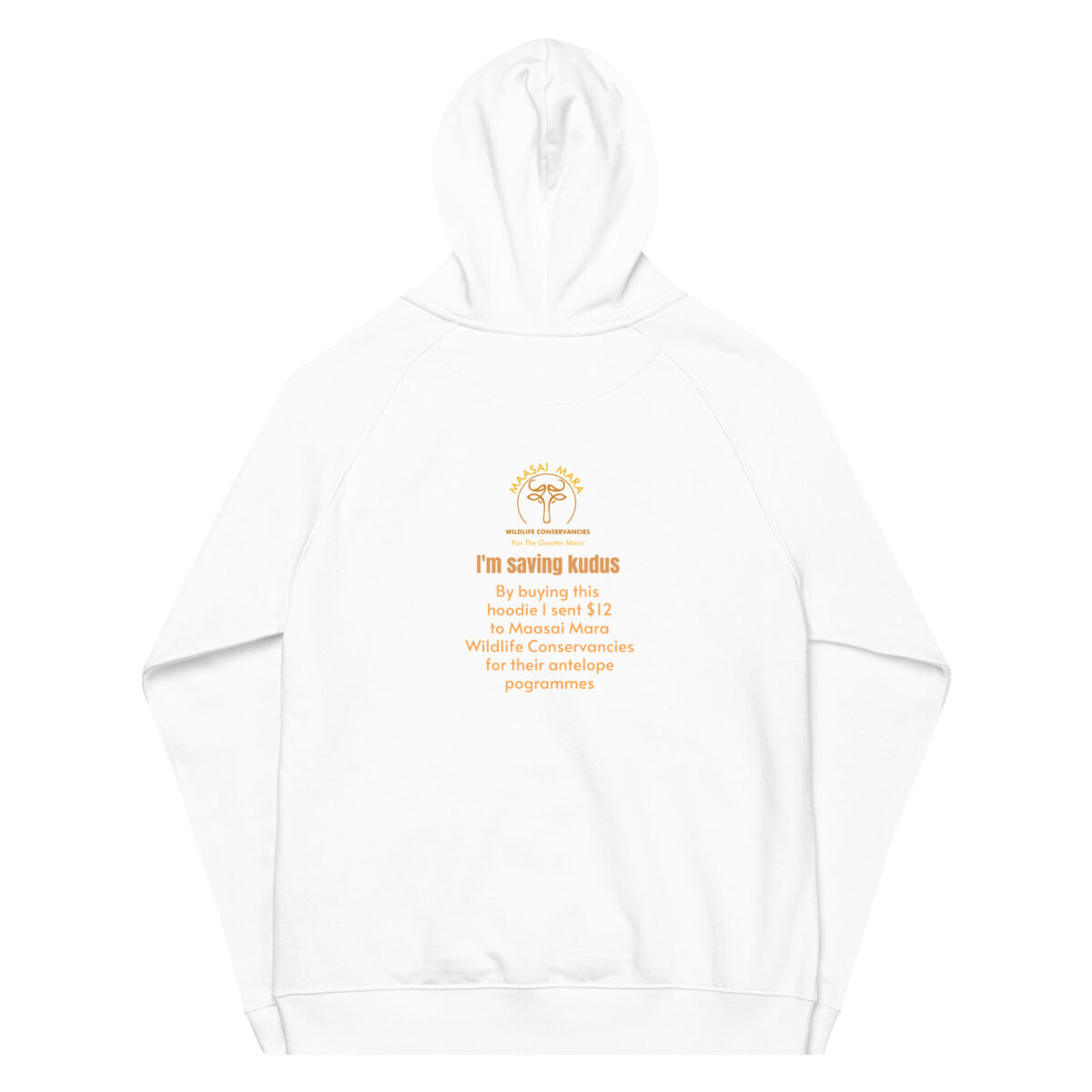 Unisex eco raglan hoodie, Save the Kudu - Image 16