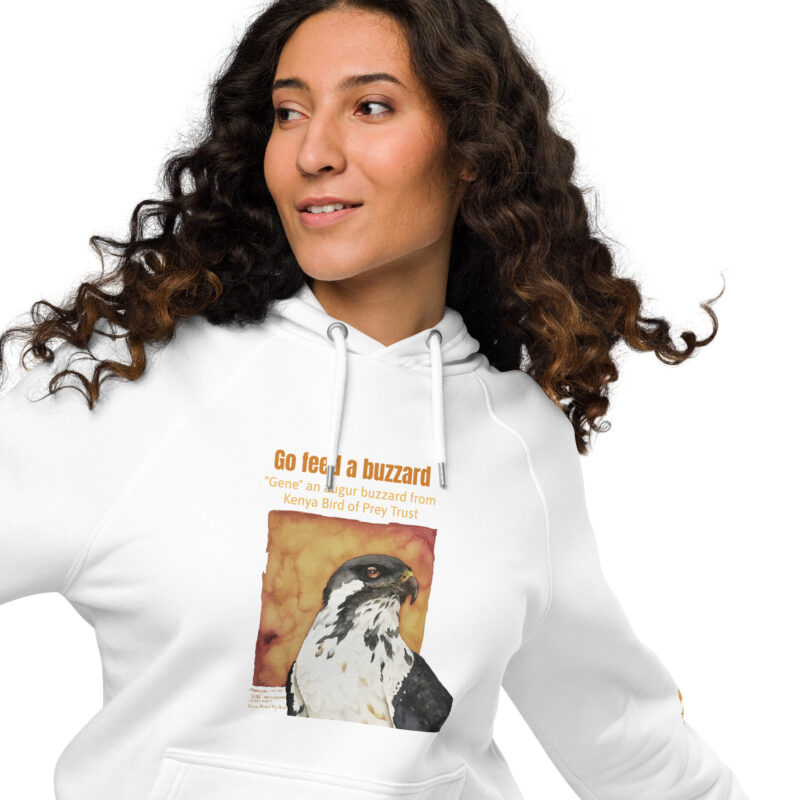 Unisex eco raglan hoodie, Go feed a buzzard - Image 14