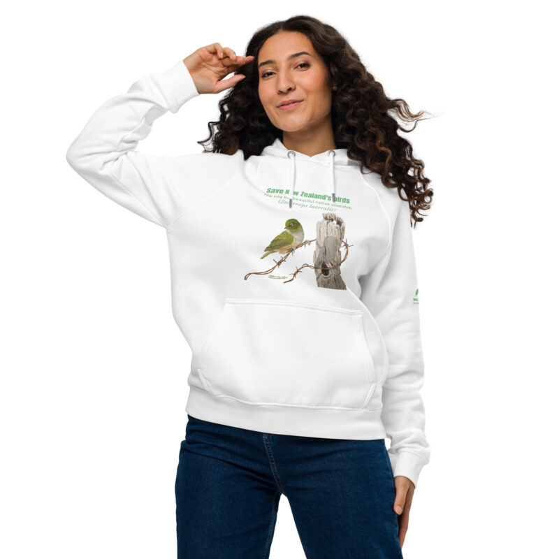 Unisex eco raglan hoodie, Save New Zealand's birds - Image 13