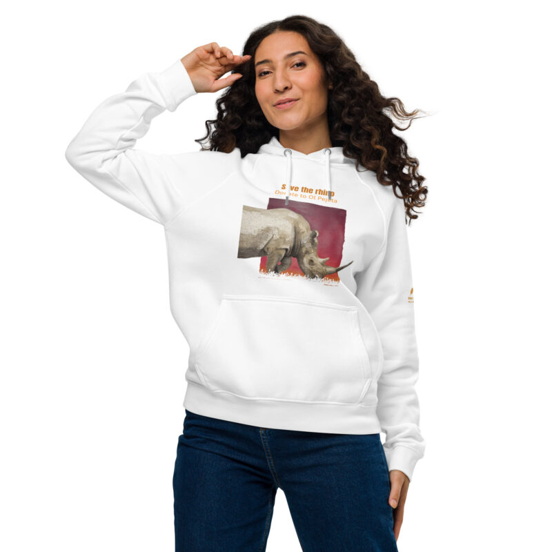 Unisex eco raglan hoodie, Save the rhinos - Image 13