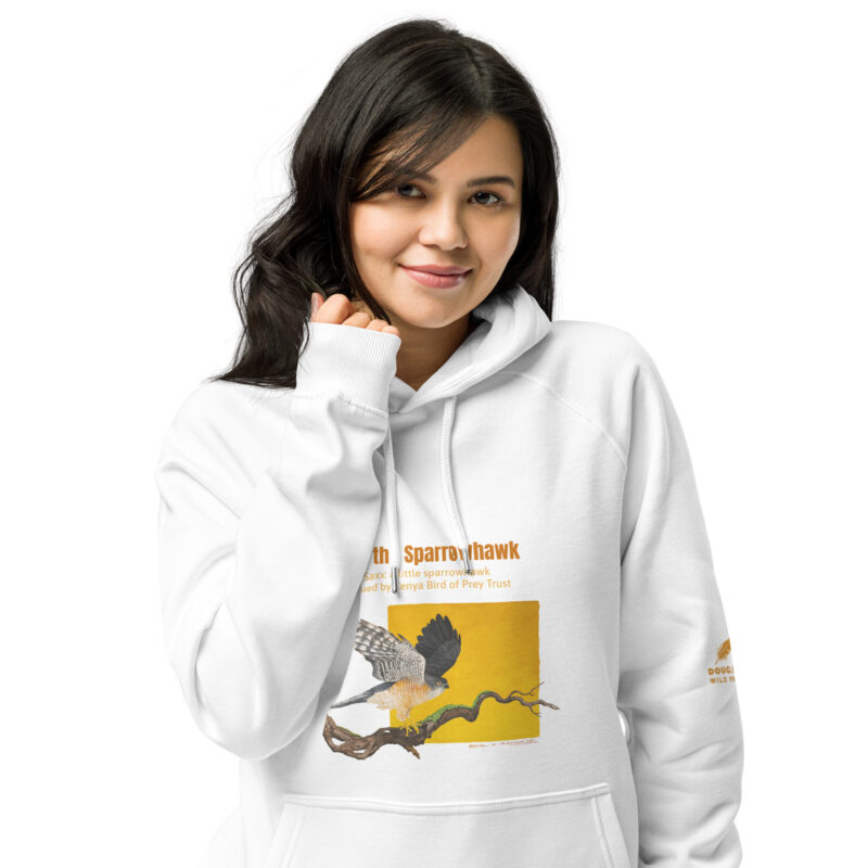 Unisex eco raglan hoodie, save the sparrowhawk - Image 13