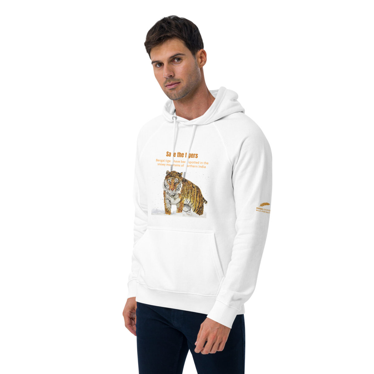 Unisex eco raglan hoodie, bengal tiger - Image 53