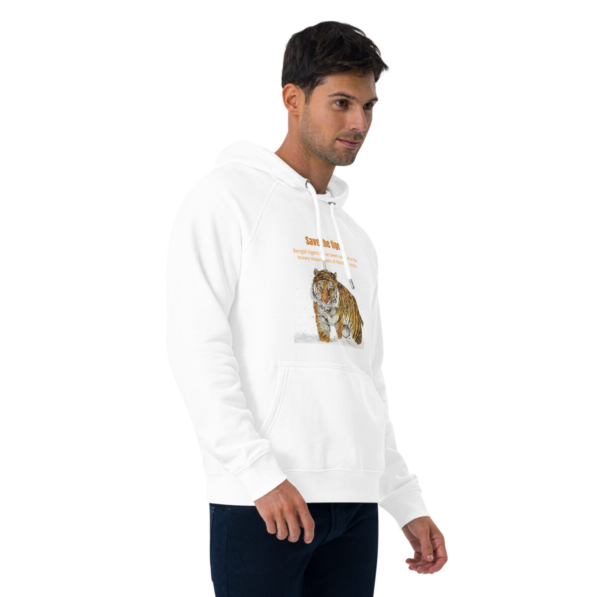 Unisex eco raglan hoodie, bengal tiger - Image 55