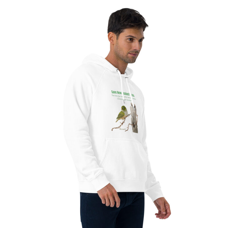 Unisex eco raglan hoodie, save New Zealand's birds (waxeye) - Image 57