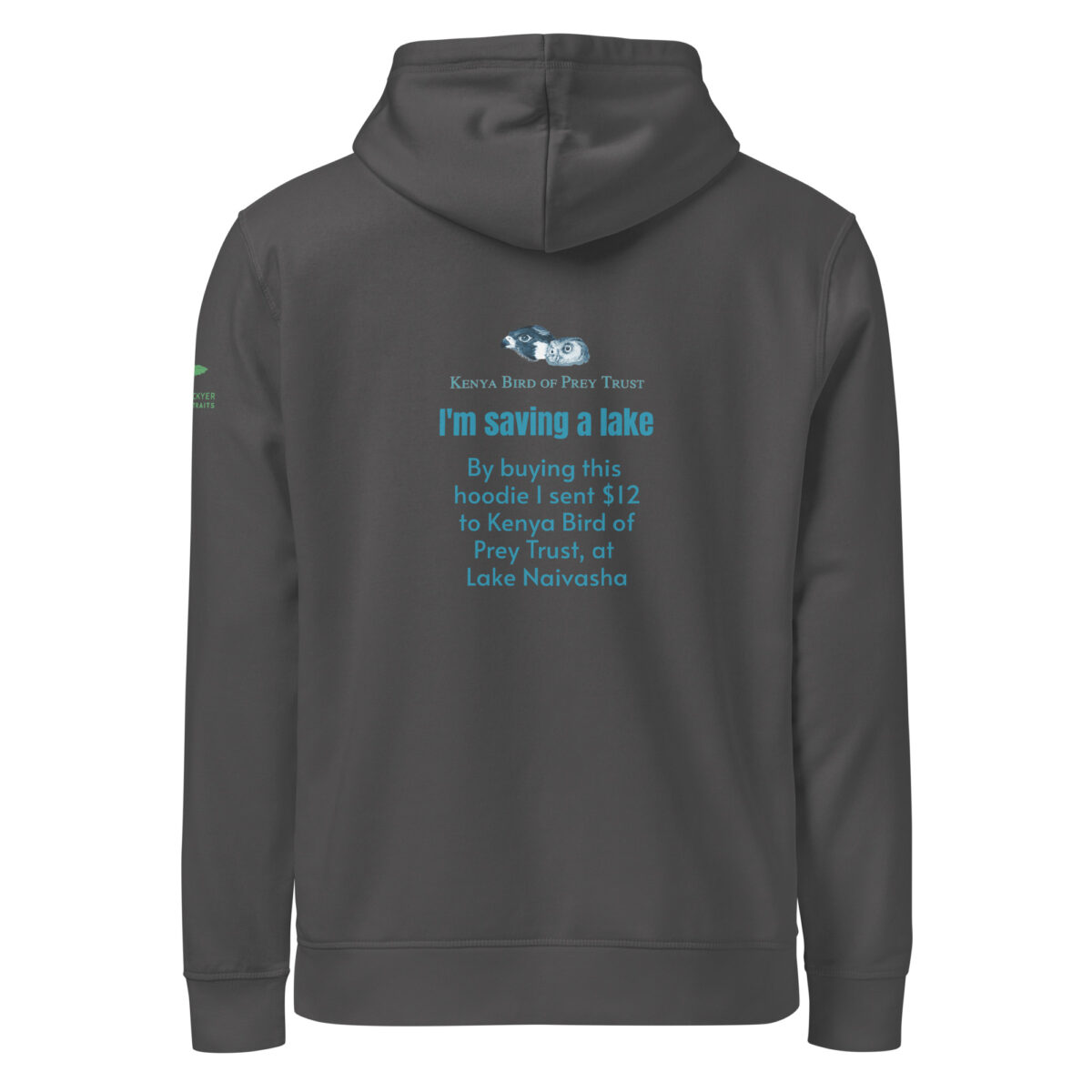 Unisex organic mid-weight hoodie, save Lake Naivasha (saddle-billed stork) - Image 11