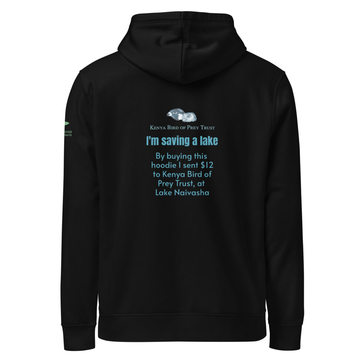Unisex organic mid-weight hoodie, save Lake Naivasha (saddle-billed stork) - Image 4