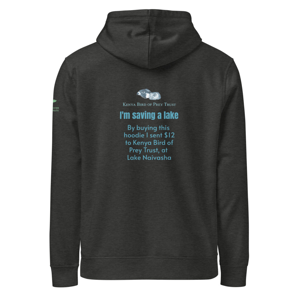 Unisex organic mid-weight hoodie, save Lake Naivasha (saddle-billed stork) - Image 9