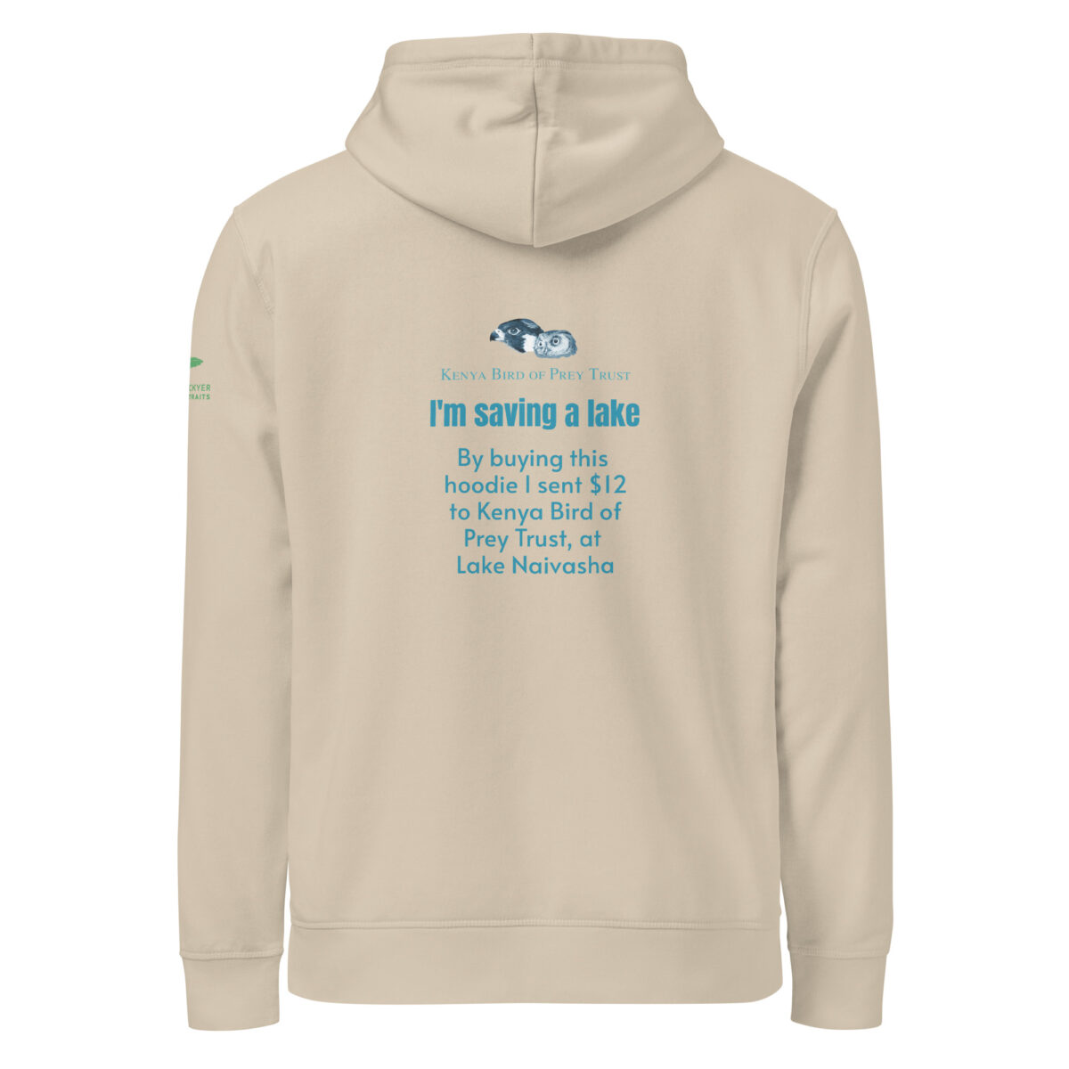 Unisex organic mid-weight hoodie, save Lake Naivasha (saddle-billed stork) - Image 14