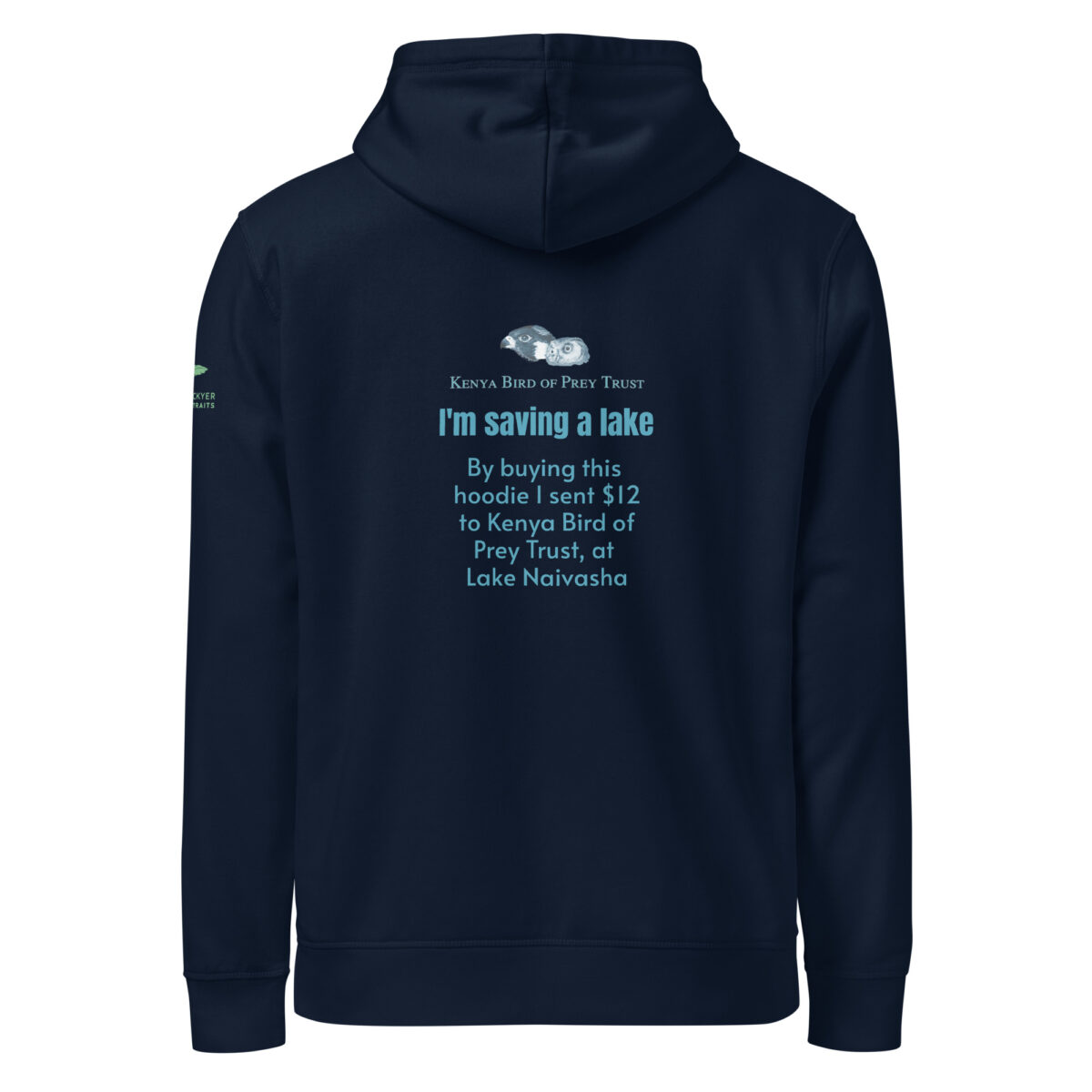 Unisex organic mid-weight hoodie, save Lake Naivasha (saddle-billed stork) - Image 5