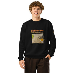 Unisex organic mid-weight sweatshirt, save the Taita thrush