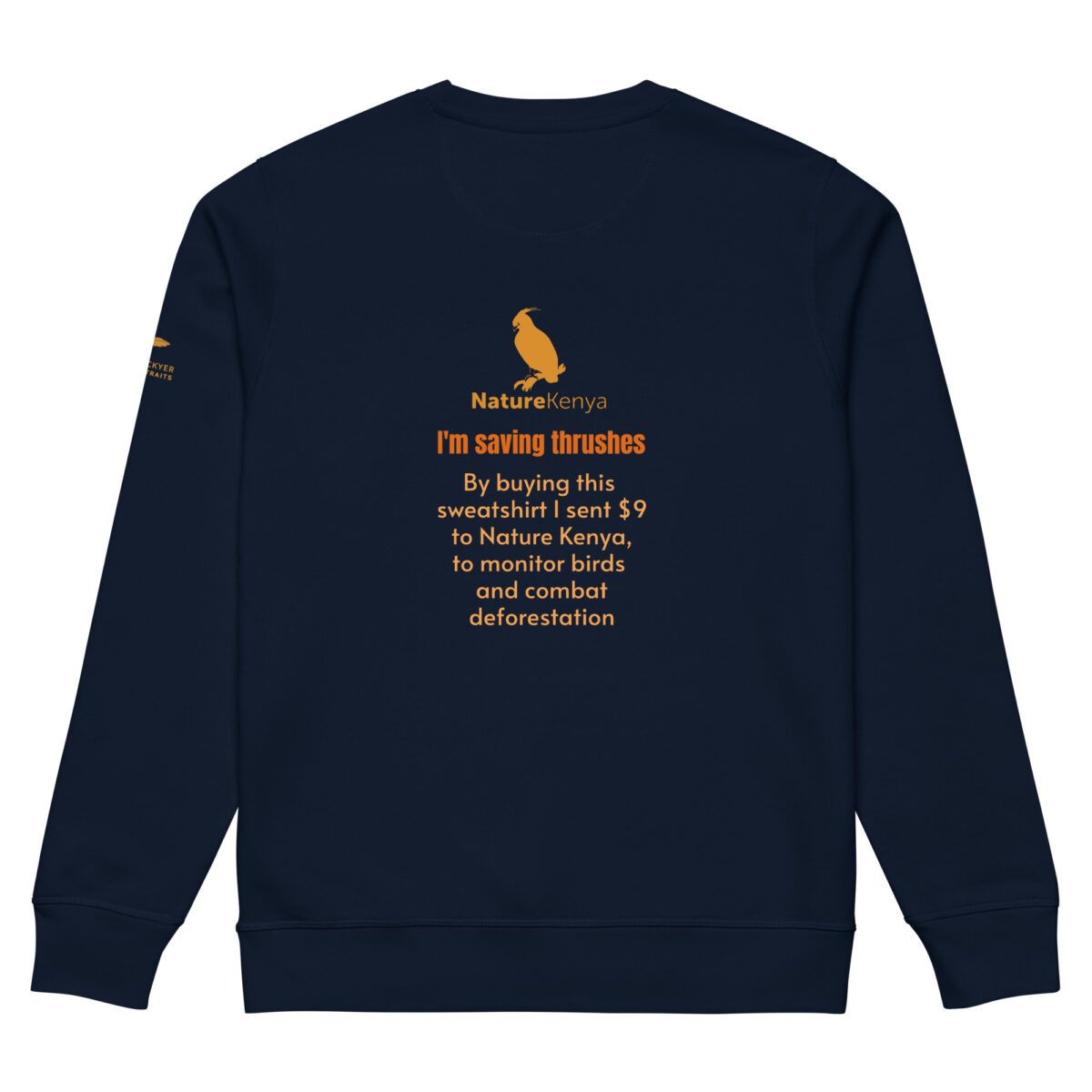 Unisex organic mid-weight sweatshirt, save the Taita thrush - Image 8