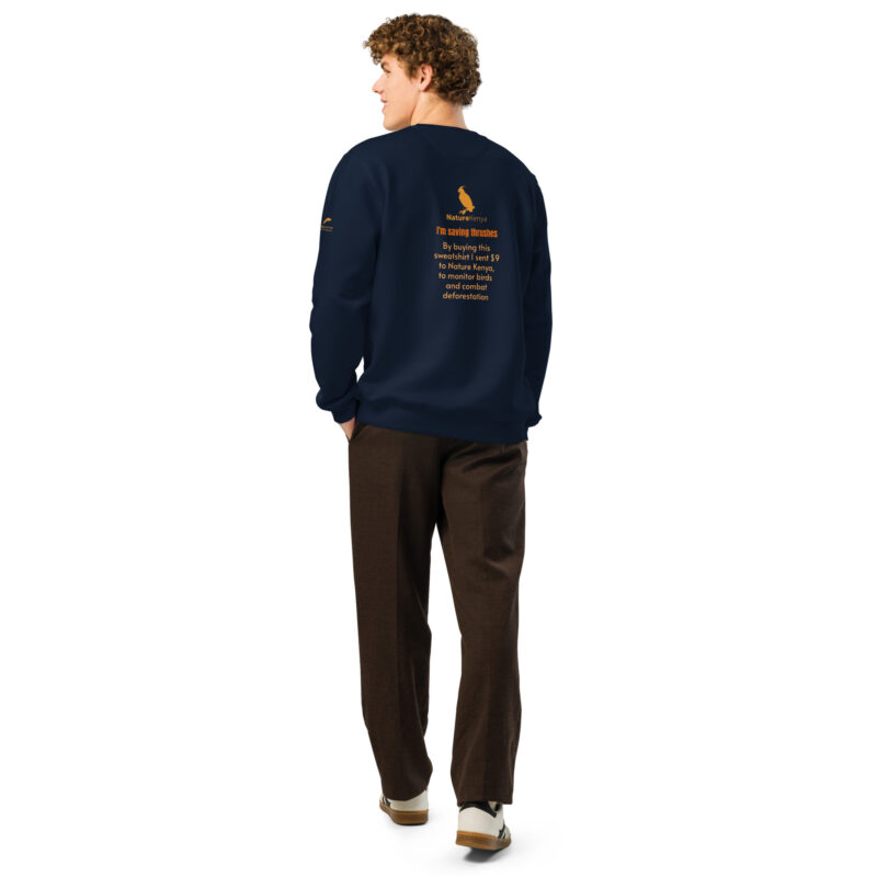 Unisex organic mid-weight sweatshirt, save the Taita thrush - Image 5